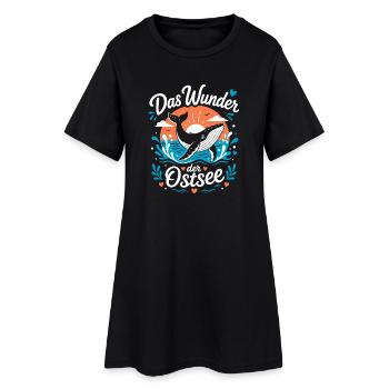 Wunder der Ostsee – Wal & Sonne - Frauen T-Shirt-Kleid - Schwarz - Vorne