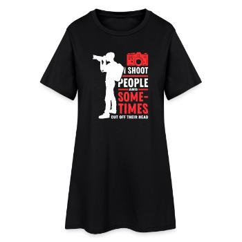 Fotoshooting Dark Humor T-Shirt - Frauen T-Shirt-Kleid - Schwarz - Vorne