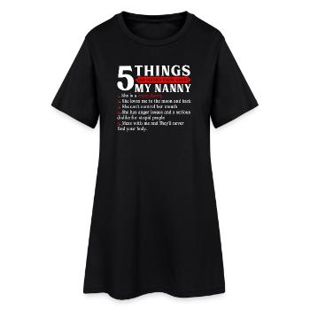 T-shirt de la liste de nounou folle - Robe T-shirt Femme - noir - Devant