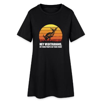 Sunset Deer Silhouette Retro - Women’s T-Shirt Dress - black - Front