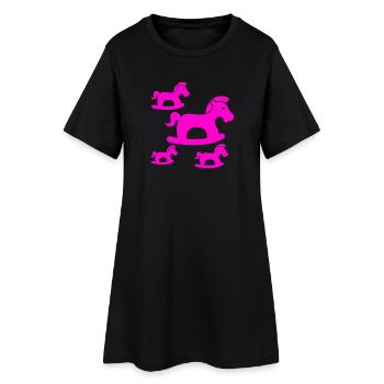 Chevaux - Robe T-shirt Femme - noir - Devant