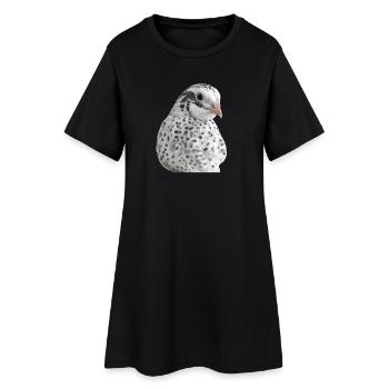 Portrait de la caille des neiges - Robe T-shirt Femme - noir - Devant