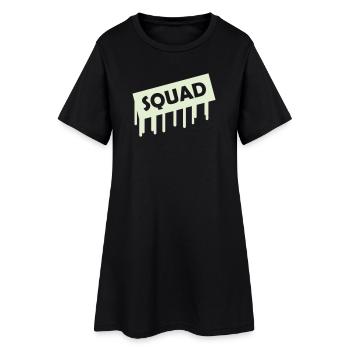squad - Frauen T-Shirt-Kleid - Schwarz - Vorne