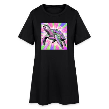 tortue - Robe T-shirt Femme - noir - Devant