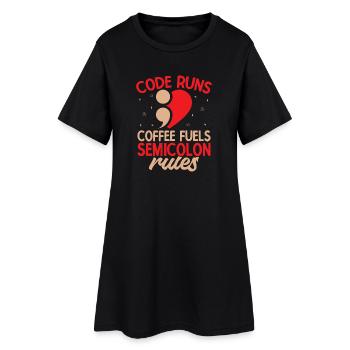 Préventive du suicide en point-virgule Carburant du café - Robe T-shirt Femme - noir - Devant