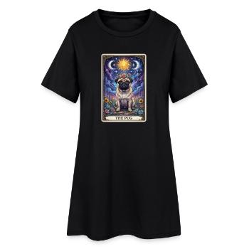 Illustration du Tarot Soleil-Lune Carlin - Robe T-shirt Femme - noir - Devant