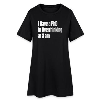 trop réfléchir, neurodivergent, insomnie TDAH, AuDHD - Robe T-shirt Femme - noir - Devant
