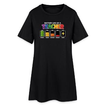Battery Life of a Teacher - Women’s T-Shirt Dress - black - Front