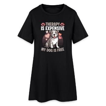 Pitbull Terrier Race de chien pittie - Robe T-shirt Femme - noir - Devant