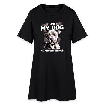 Pitbull Terrier Race de chien pittie - Robe T-shirt Femme - noir - Devant