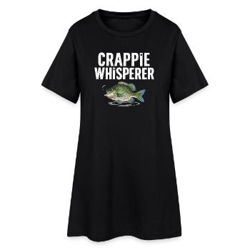 Motif du poisson chuchoteur de crappies - Robe T-shirt Femme - noir - Devant