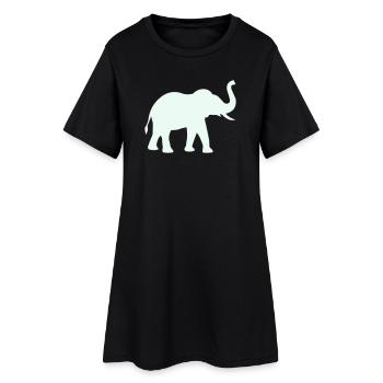 Elephant Silhouette Mint Pastel - Women’s T-Shirt Dress - black - Front