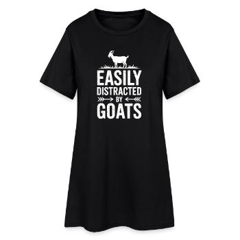 Ziegen Sprüche Ziege Lustiges Ziegen Geschenk - Frauen T-Shirt-Kleid - Schwarz - Vorne