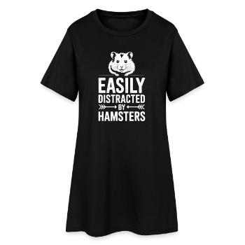 Hamster Sprüche Hamster Lustiges Hamster Geschenk  - Frauen T-Shirt-Kleid - Schwarz - Vorne