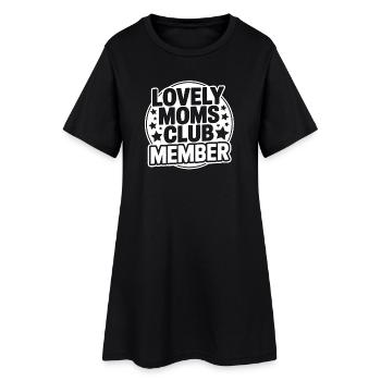 Lovely Moms Club Mitglied - Frauen T-Shirt-Kleid - Schwarz - Vorne