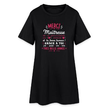Merci Maîtresse Très belle année - Robe T-shirt Femme - noir - Devant