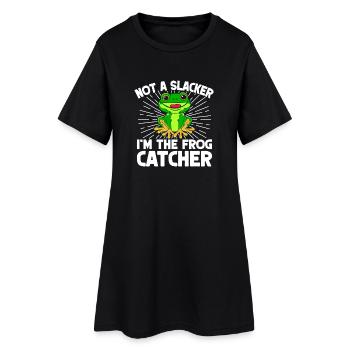 Attrape-grenouilles, pas une grenouille paresseuse - Robe T-shirt Femme - noir - Devant