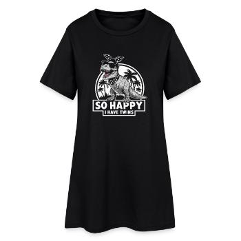 Dino Bandana : So Happy Gemini - Robe T-shirt Femme - noir - Devant
