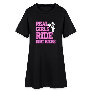 Real Girls Ride Dirt Bikes - Women’s T-Shirt Dress - black - Front