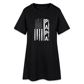 Papa Flag Grunge Emblem - Women’s T-Shirt Dress - black - Front