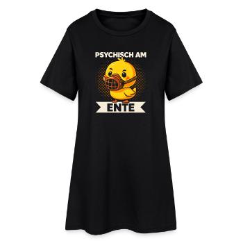Psychisch Am Ente Lustiger Spruch Humor  - Frauen T-Shirt-Kleid - Schwarz - Vorne