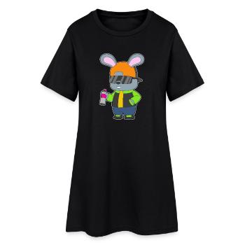 Rabbit Sprayer Spray Can - Women’s T-Shirt Dress - black - Front