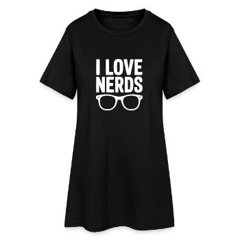 J’adore les nerds - Robe T-shirt Femme - noir - Devant