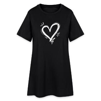 Cœur - Robe T-shirt Femme - noir - Devant