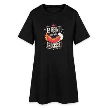 La Reine de la Saucisse - Robe T-shirt Femme - noir - Devant