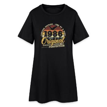 Original 1986 Vintage Vintage Birthday Retro - Women’s T-Shirt Dress - black - Front