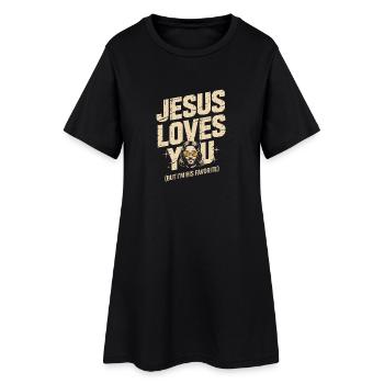 T-shirt préféré de Jesus Loves You - Robe T-shirt Femme - noir - Devant