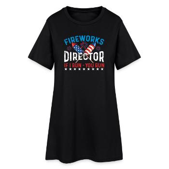 Directeur des feux d’artifice If I Run Humor USA - Robe T-shirt Femme - noir - Devant