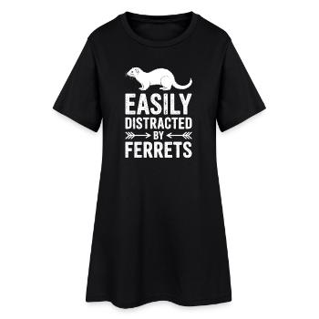 Frettchen Sprüche Lustiges Frettchen Geschenk - Frauen T-Shirt-Kleid - Schwarz - Vorne