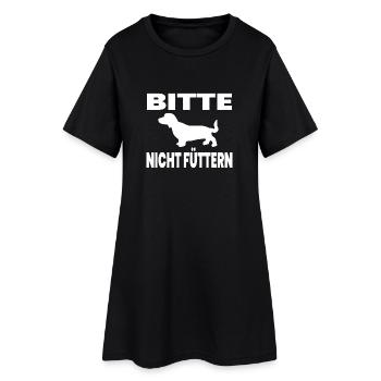 Dackel - Frauen T-Shirt-Kleid - Schwarz - Vorne