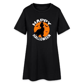 Happy Halloween Dino Silhouette - Women’s T-Shirt Dress - black - Front