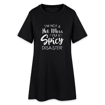 T-shirt Citation Catastrophe Épicée - Robe T-shirt Femme - noir - Devant