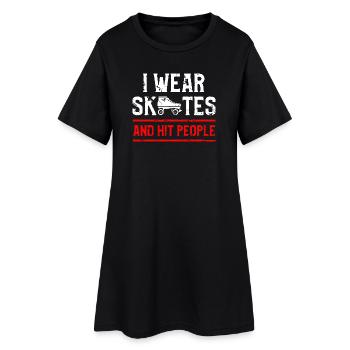 I Wear Skates Distressed Graphic - Women’s T-Shirt Dress - black - Front