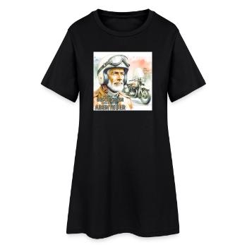 Geschichten und Abenteuer - Frauen T-Shirt-Kleid - Schwarz - Vorne