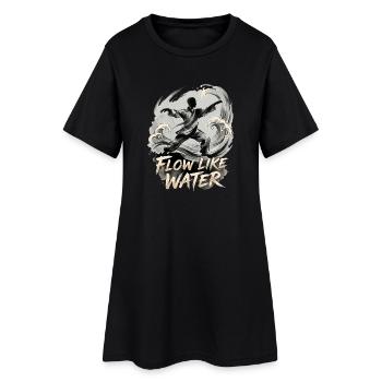 Coule comme de l’eau du tai chi - Robe T-shirt Femme - noir - Devant