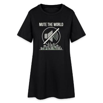 Mute Time - Frauen T-Shirt-Kleid - Schwarz - Vorne