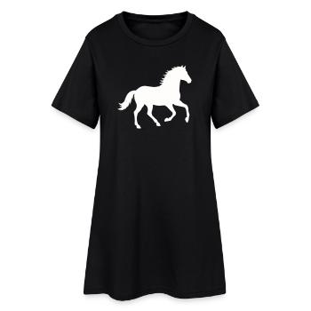 Silhouette d’un cheval sauvage - Robe T-shirt Femme - noir - Devant