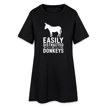 Esel Sprüche Esel Lustiges Esel Geschenk - Frauen T-Shirt-Kleid - Schwarz - Vorne