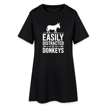 Esel Sprüche Esel Lustiges Esel Geschenk - Frauen T-Shirt-Kleid - Schwarz - Vorne