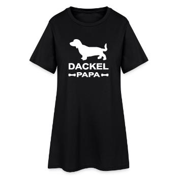 Dackel - Frauen T-Shirt-Kleid - Schwarz - Vorne