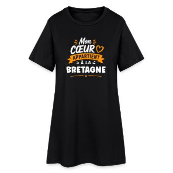 Mon Cœur Bretagne Appartient - Robe T-shirt Femme - noir - Devant