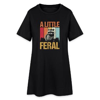 A Little Feral Trash Panda Raccoon - Women’s T-Shirt Dress - black - Front