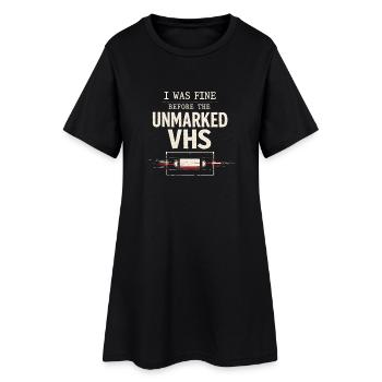 Cassette vidéo suspecte | Horreur rétro - Robe T-shirt Femme - noir - Devant