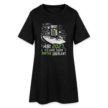 Abi 2027, ich habe sogar Mathe überlebt. - Frauen T-Shirt-Kleid - Schwarz - Vorne