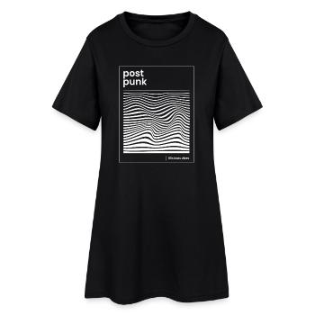 Post Punk Wave Pattern Poster - Women’s T-Shirt Dress - black - Front