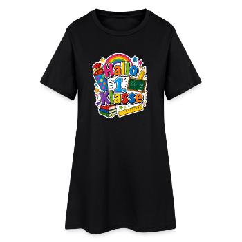 Schulkind 2026 Einschulung 2026 Schulanfang - Frauen T-Shirt-Kleid - Schwarz - Vorne
